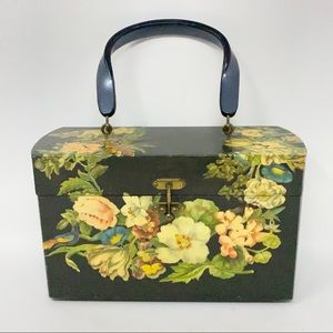 Vintage Box Handbag with Velvet Lining.